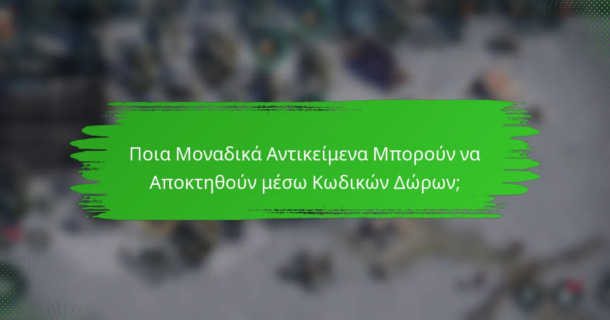 Ποια Μοναδικά Αντικείμενα Μπορούν να Αποκτηθούν μέσω Κωδικών Δώρων;