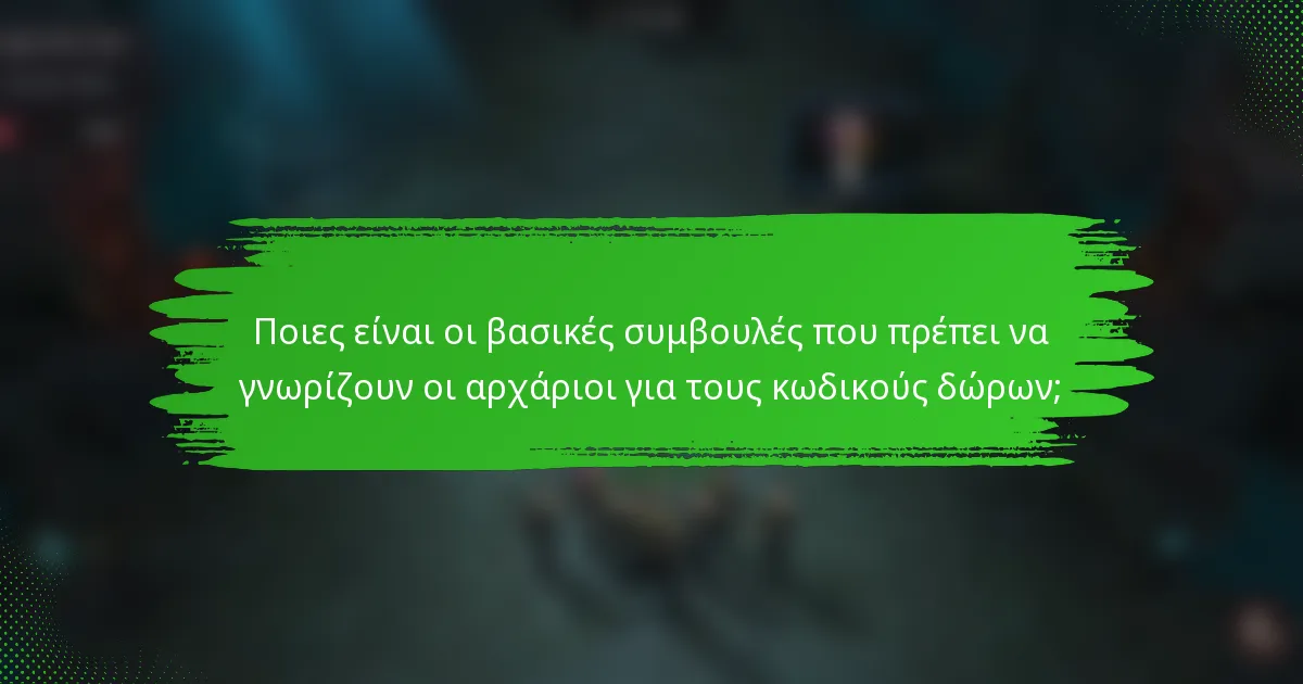 Ποιες είναι οι βασικές συμβουλές που πρέπει να γνωρίζουν οι αρχάριοι για τους κωδικούς δώρων;